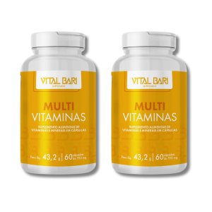 Kit Duplo Vital Bari Multivitaminas - Suplemento Alimentar de Vitaminas e Minerais em Cápsulas (120 cápsulas)