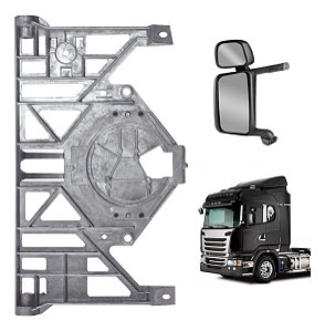 Grelha Aluminio Retrovisor Scania T/r 114 124 P/g/r Esquerdo