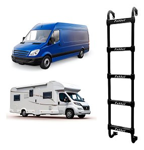 Escada 5 Degraus Estribo Traseiro Motorhome / Vans 168 Cm