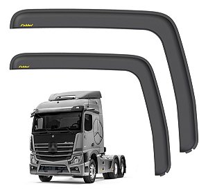 Par Calha De Chuva Porta Mercedes New Actros Acrilico Fumê