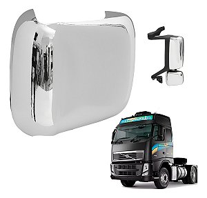 Capa Acabamento Retrovisor Volvo Fh Fm Cromada 2010 Em Diant