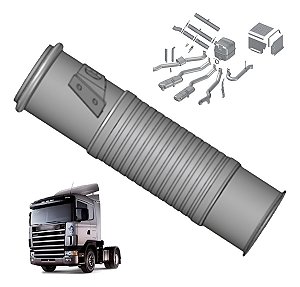 Tubo Flexivel Aço Inox Escapamento Scani T/r 2005 A 2007