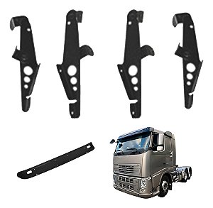 Suportes Tapa Sol Acrílico Volvo Fh/nh - Teto Baixo Até 2009