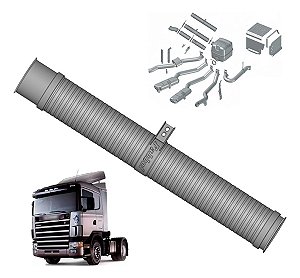 Cano Flexível Inox Escapamento Scania T/r 124 Até 2004 360cv