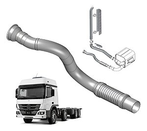 Tubo Cano Inox Escapamento Mercedes Atego 1726 2426 - Euro 5
