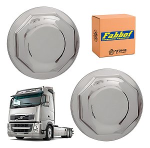 2 Capa Plástica Cubo Roda Volvo Fh/fm/nh/vm Dianteira Cromad