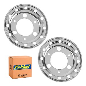 Kit Calota Aro 17,5 Metal Fechada Dianteira Cromad Caminhão