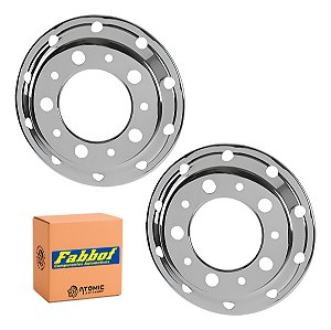 Kit Calota Aro 22,5 10 Furos De Metal Rodoar Aberta Dianteir