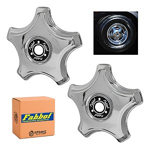 Kit Calota Aro 20/22 Metal 5 Ponta Cromada Aberta Caminhão