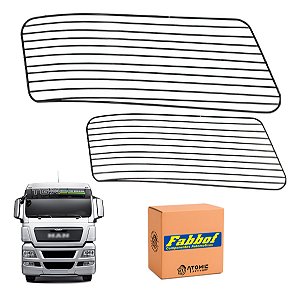 Par Grade Protetor Farol Auxiliar Man Tgx Cromado Caminhão