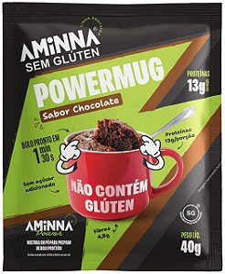 Aminna Powermug - Bolo Proteico Sabor Chocolate Sem Glúten 40g