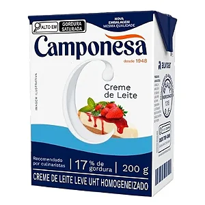 CREME DE LEITE CAMPONESA TP 17% 200ML (27) UN/1