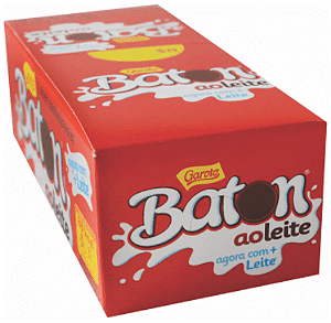 CHOCOLATE GAROTO BATON AO LEITE   30X1   (32) DP/1