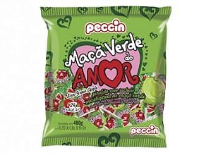 PIRULITO PECCIN  MACA VERD.DO AMOR 480G(16 PC/1