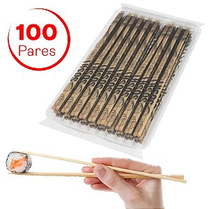 HASHI BAMBOO QUAD. EMB. 100 PARES (30) PC/1