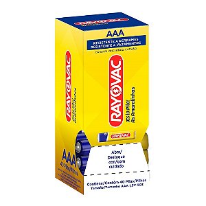 PILHA RAYC ZINCO TUBO PALIT AAA 40UN (32) DP/1