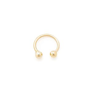 Piercing Ferradura com Bolas 3,0mm em Ouro 18K