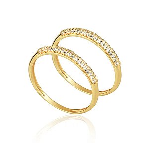 Par de Aparador Ouro 18k com Zircônias