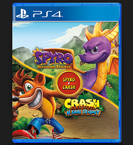 Pacote de jogo Spyro + Crash Remastered PS4 midia digital