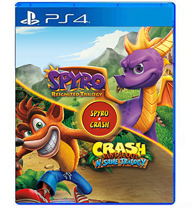 Pacote de jogo Spyro + Crash Remastered PS4 midia digital