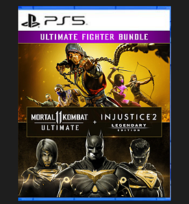 Pacote Mortal Kombat 11 Ultimate + Injustice 2 Ed. Lendária PS5 midia digital