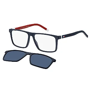 Armação de Óculos Clip On Tommy Hilfiger TH 2086/Cs FLL - Azul 56