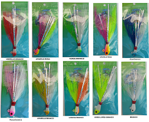 Kit Isca Artificial Jig Cabeça de peixe 10g - Hunter Jig - 10 unidades (Cores sortidas)