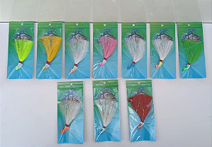 Kit 10 jig riscadinho 8g - hunter jig (cores sortidas)