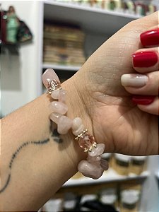 Pulseira de Cristal Quartzo Rosa