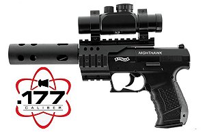 PISTOLA WALTHER UMAREX CO2 4,5MM NIGHT HAWK PRETA