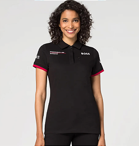 Camisa polo feminina preta - Motorsport Boss