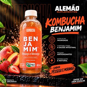 Kombucha Benjamim - Pêssego e Morango 400 ml