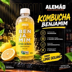 Benjamim Kombucha Orgânico – Limão Siciliano 400 ml