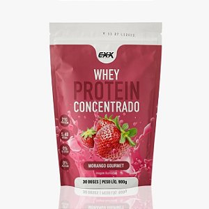 Whey 100% Concentrado POUCH 900g - Exx Nutrition • Morango gourmet