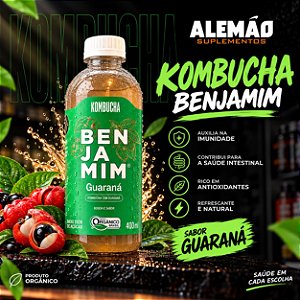 Kombucha Orgânica sabor Guaraná 400 ml - Benjamim