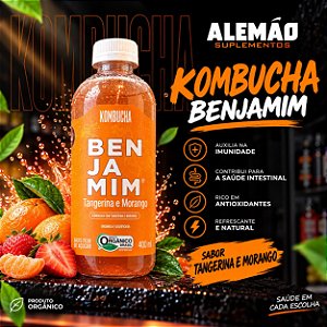 Benjamim Kombucha Orgânica Tangerina e Morango 400ml
