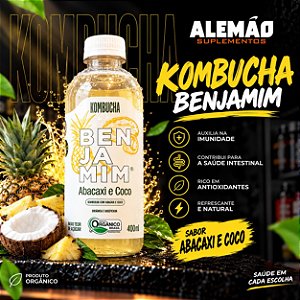 Benjamim Kombucha Orgânica Coco e Abacaxi 400ml