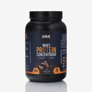 Whey 100% Concentrado Pote 900g – Exx Nutrition | Chocolate Suíço