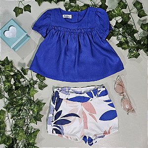 Conjunto Due Bambini Agata Blusa Azul Royal