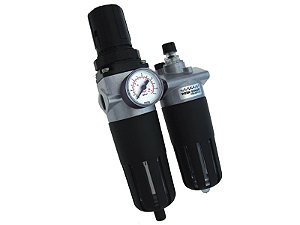 CONJ LUBRIFIL MEDIO 1/2 C/MANOMETRO DRENO SEMI AUTOM