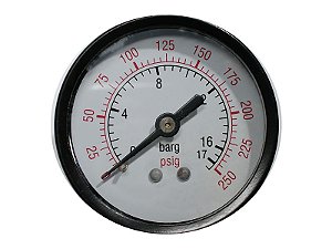 MANOMETRO HORIZONTAL 1/4" NPT 250PSI