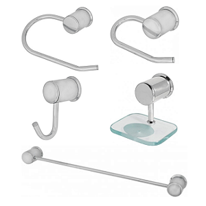 KIT ACESSÓRIOS BANHEIRO LUXO CLASSIC CROMADO 9020