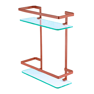 PORTA SHAMPOO DUPLO LUXO ROSE MATTE VIDRO INCOLOR 9017