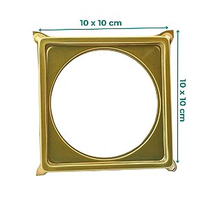 PORTA GRELHA INOX DOURADO 10 X 10 CM QUADRADA SUPORTE CAIXILHO