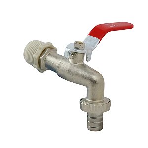 TORNEIRA ESFERA COM BICO 1/2 x 3/4 JARDIM GARAGEM QUINTAL TANQUE 1/4 DE VOLTA