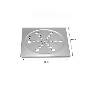 GRELHA QUADRADA 10 X 10 CM INOX CROMADO