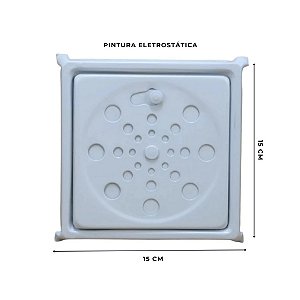 RALO GRELHA C/ CAIXILHO INOX QUADRADO 15 X 15 CM BRANCO