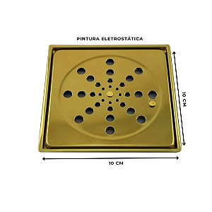 RALO GRELHA C/ CAIXILHO 10X10 DOURADO