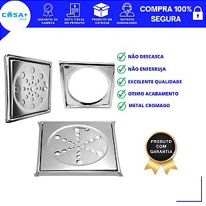 RALO GRELHA C/ CAIXILHO INOX QUADRADA 10 X10 CM