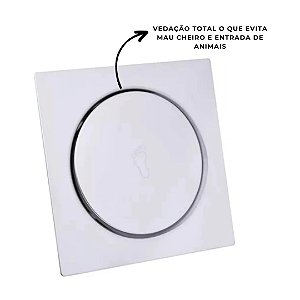 RALO DE BANHEIRO INTELIGENTE 10 X 10 CM CLICK BRANCO COM CAIXILHO